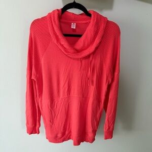 Member’s Mark Women’s Size L Cowl Neck Long Sleeve Coral Lounge Top- Stretchy!